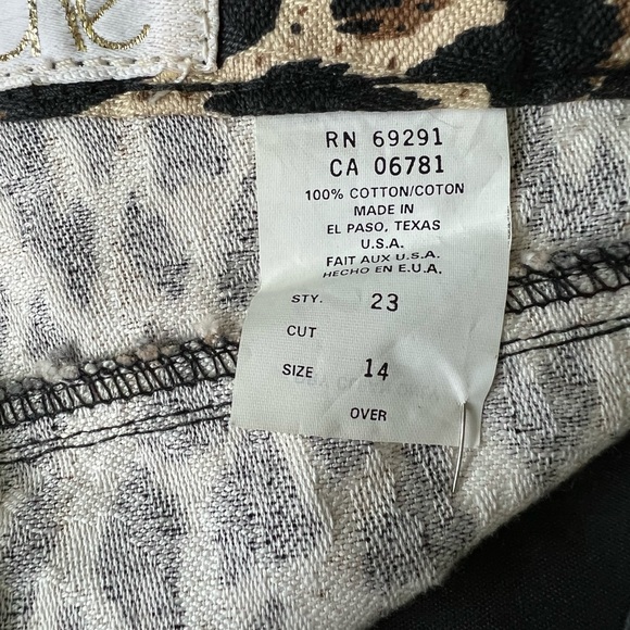 Cache Cheetah print Jeans size 14 NWT (30” waist) - Picture 10 of 12